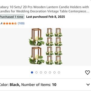 Wooden Lantern Candle Holders - Black